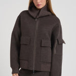 Giubbotto donna in lana grigio D431747 LEAK886MORO P.a.r.o.s.h. 