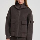 Giubbotto donna in lana grigio D431747 LEAK886MORO P.a.r.o.s.h. 