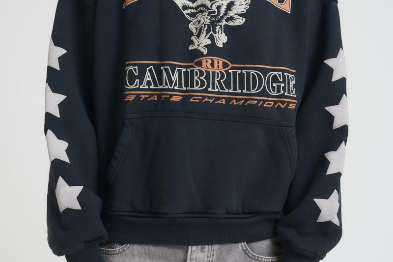 Felpa uomo con cappuccio grigia HO10012 VINTAGEBLACK0027 RHUDE 