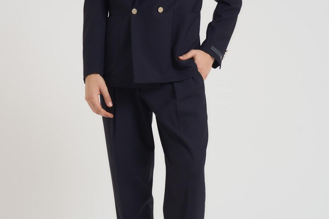 Abito uomo doppiopetto blu notte BOLGHERIPO 40011211 BRIGLIA 