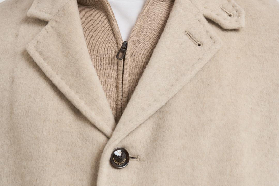 Cappotto uomo monopetto midi beige F09MUC952D 33023 MONTECORE 