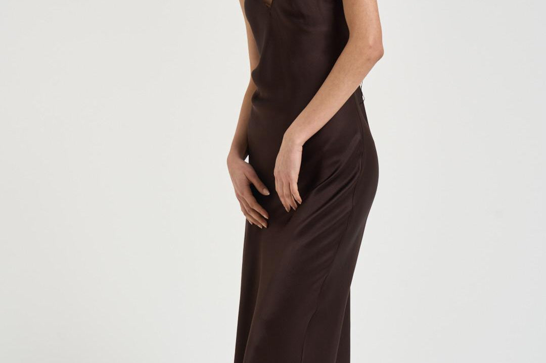 Abito donna Laurel lungo marrone 11285 BWN43DEEPBROWN ANINE BING 