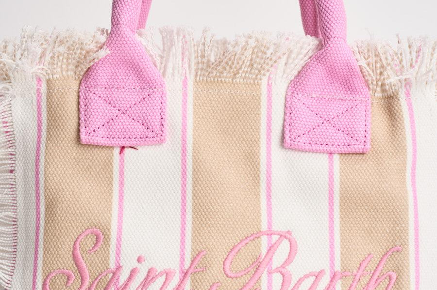 Borsa donna Colette a righe beige e bianca COLETTE 02596L MC2 SAINT BARTH 