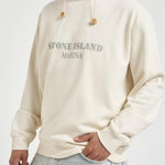 Felpa uomo con cappuccio crema 6100054 S0X31V0093 STONE ISLAND 