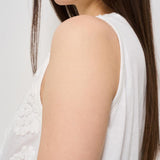 Top donna bianco con ricami floreali S25MD70 BIANCO TENSIONE IN 