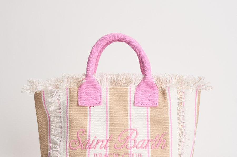 Borsa donna Colette a righe beige e bianca COLETTE 02596L MC2 SAINT BARTH 