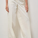 Pantalone donna a palazzo in lino bianca 104929 A0IMZ07 PINKO 