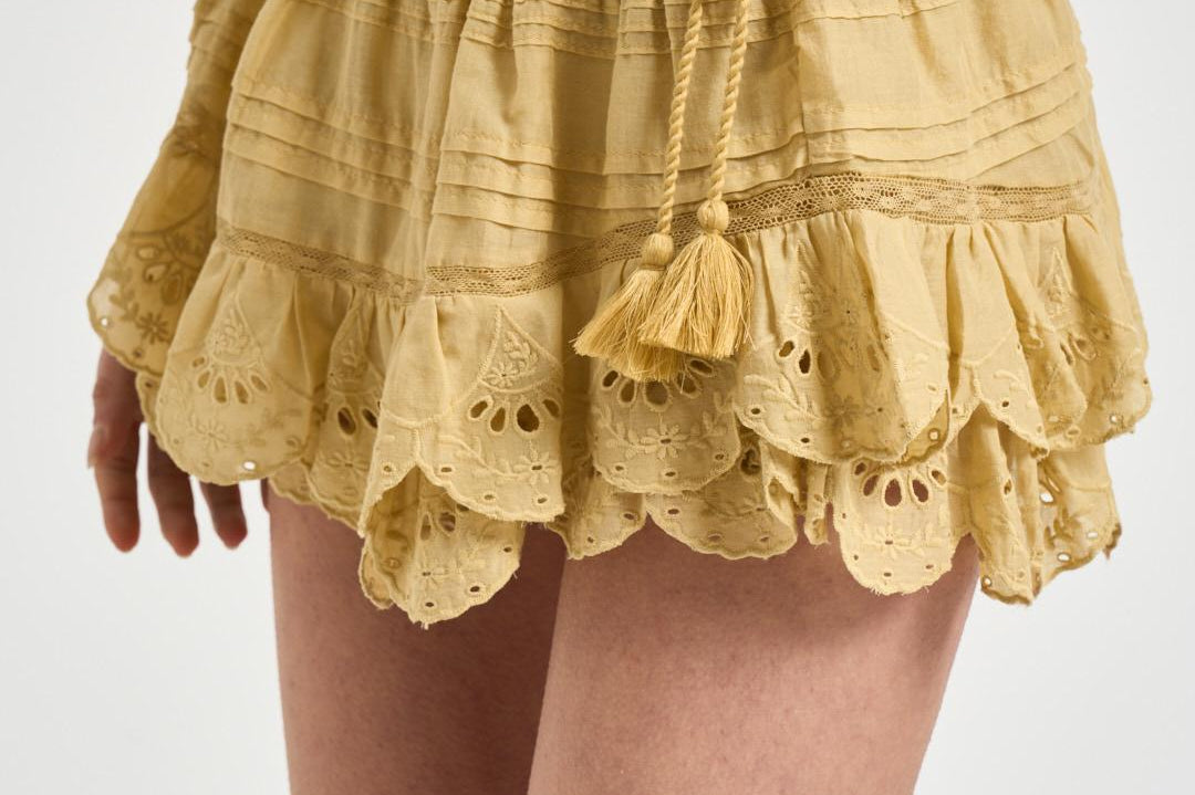 Shorts donna Puria in pizzo giallo pastello SH0255FA D1J05E10LC MARANT ETOILE 