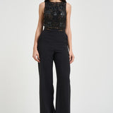 Abito donna tuta nera con strass TU066 110 ELISABETTA FRANCHI 