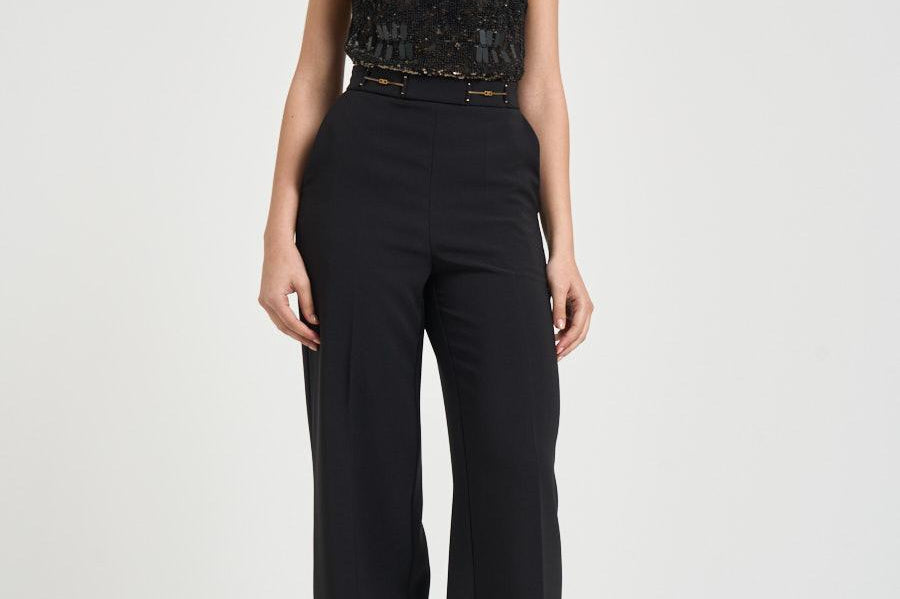 Abito donna tuta nera con strass TU066 110 ELISABETTA FRANCHI 