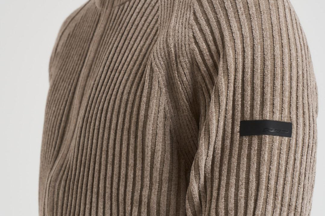 Cardigan uomo a coste tortora W25139 87 RRD 