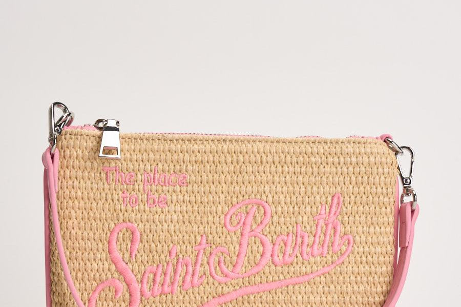 Pochette donna Parisienne Mini beige e rosa PARISIENNEMINISTRAW 00415L MC2 SAINT BARTH 