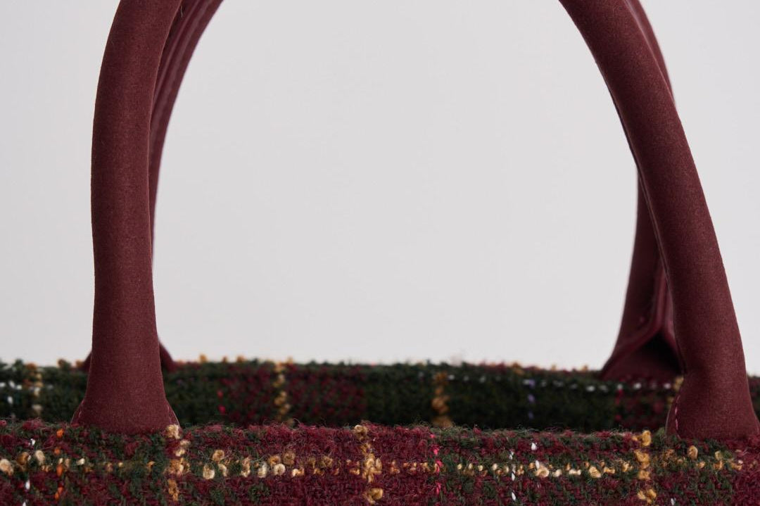 Borsa donna Colette Tweed verde e bordeaux COLETTETWD CK4551 MC2 SAINT BARTH 