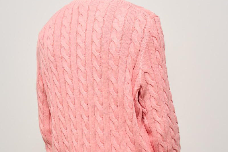 Maglia uomo a treccia rosa 710965867 004 RALPH LAUREN 