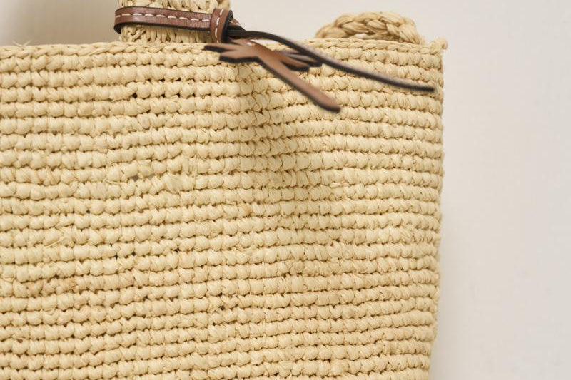 Borsa donna a mano in rafia beige V8.8DV NATURAL MANEBI' 
