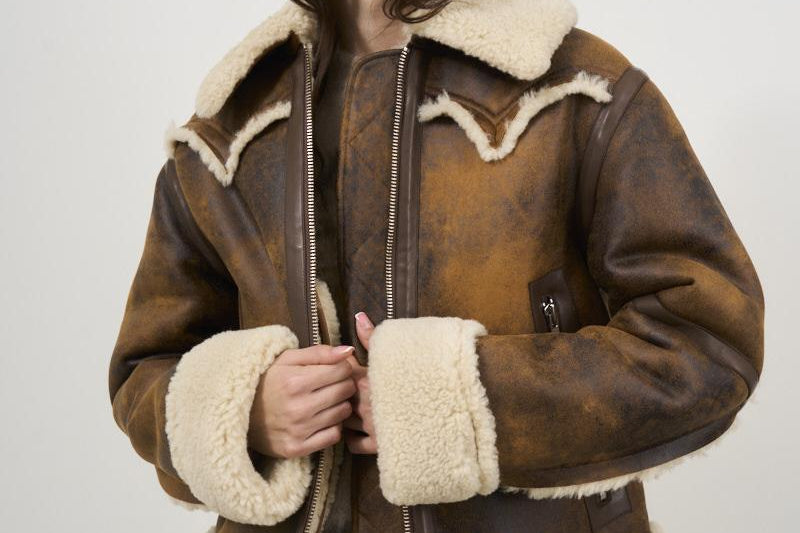 Giubbotto donna marrone vintage LESSIE 61957-907387130 STAND STUDIO 