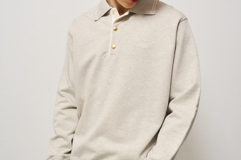 Felpa a polo uomo grigia PL132 CO127GY DROLE DE MONSIEUR 