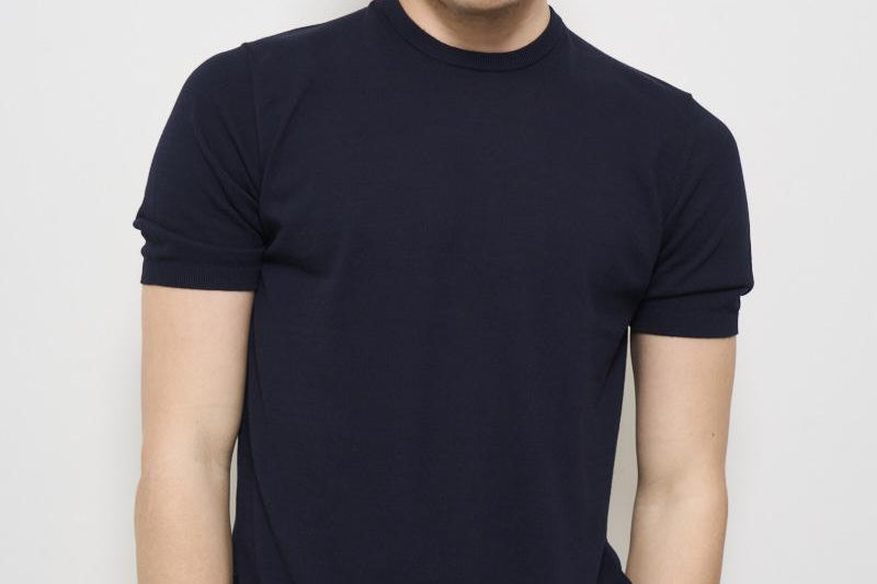 T-shirt uomo girocollo blu AU1020C 1001 ALPHA STUDIO 