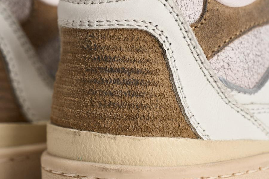Sneakers uomo Forty2 bianca e marrone GMF00630 F00795711981 GOLDEN GOOSE 