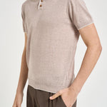 Polo uomo beige in maglia leggera M060202 114 ACCADEMIE TESSILI 