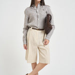Camicia donna a righe marroni 211A96158 007 RALPH LAUREN 