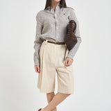 Camicia donna a righe marroni 211A96158 007 RALPH LAUREN 