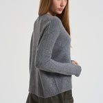 Maglione donna girocollo grigio. AMELIE 1300FLANELLE KUJTEN 
