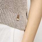 Gilet donna in maglia grigio con glitter MG000167D 2600 HERNO 