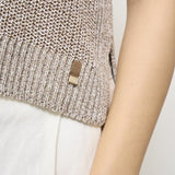 Gilet donna in maglia grigio con glitter MG000167D 2600 HERNO 
