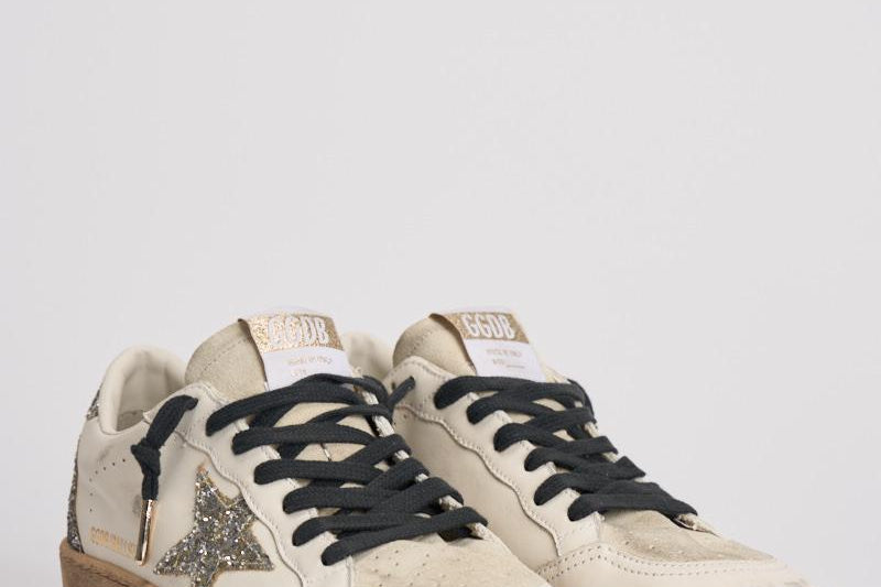Sneakers donna Ball Star glitter argento GWF00117 F00747212274 GOLDEN GOOSE 