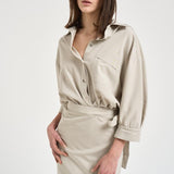 Abito donna chemisier ghiaccio 106654A18E ARIANEI18 PINKO 