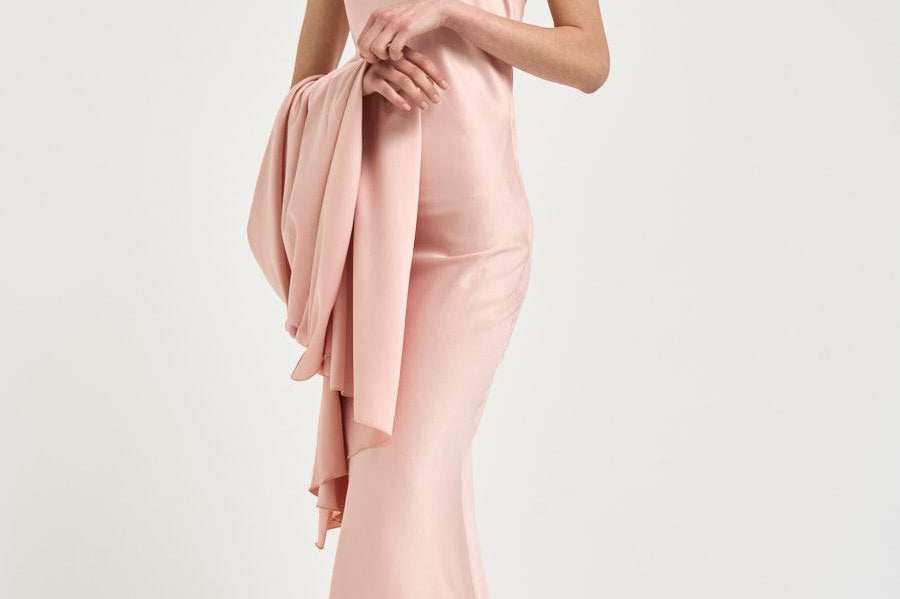 Abito donna satinato rosa 16195 ROSA ACTUALEE 