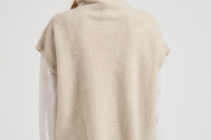 Maglia donna gilet panna D540924 LACOON084BURRO P.a.r.o.s.h. 