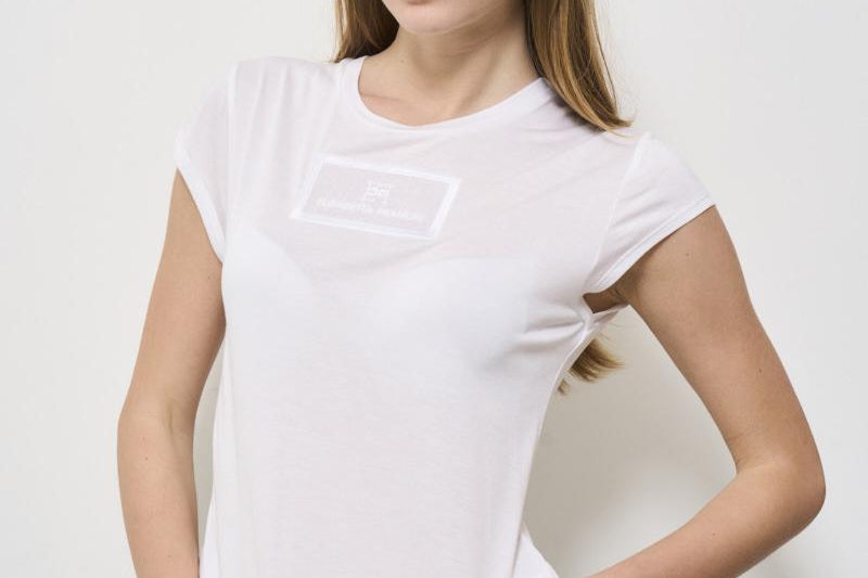 T-shirt donna girocollo bianca MA004 270 ELISABETTA FRANCHI 