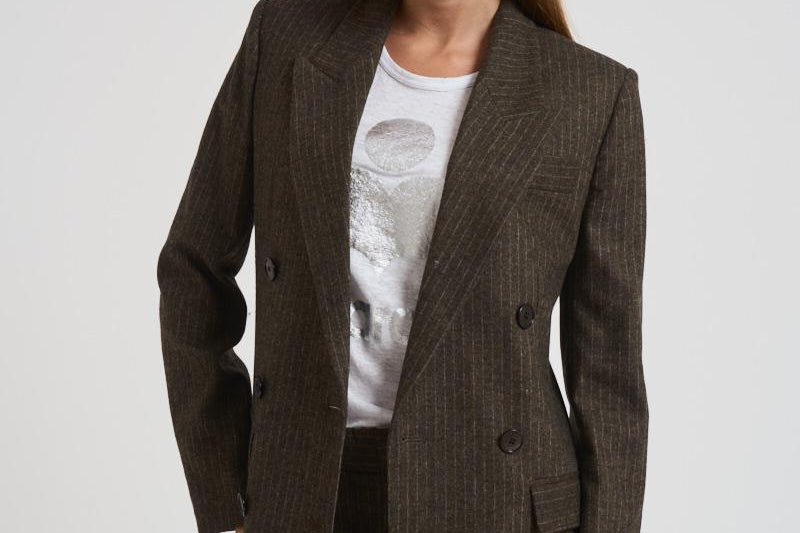 Giacca donna gessata Jevima marrone VE0538FC C3F01I50DZ ISABEL MARANT 