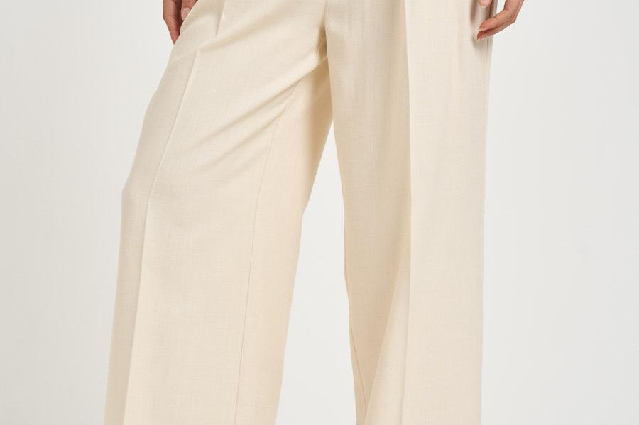 Pantalone donna gamba larga avorio 106918 A2W6C00 PINKO 