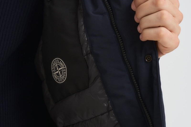 Cappotto uomo Micro Twill midi blu 7100007 S0026V0020 STONE ISLAND 