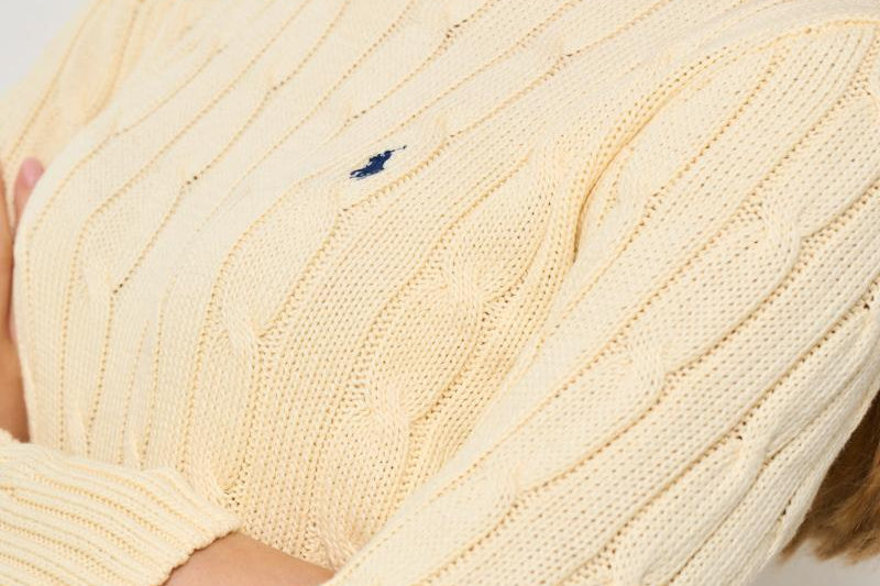 Maglia donna girocollo a treccia crema 211891640 010 RALPH LAUREN 