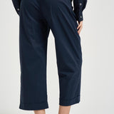 Pantalone donna in popeline blu notte L6SK86 N08 LIVIANA CONTI 
