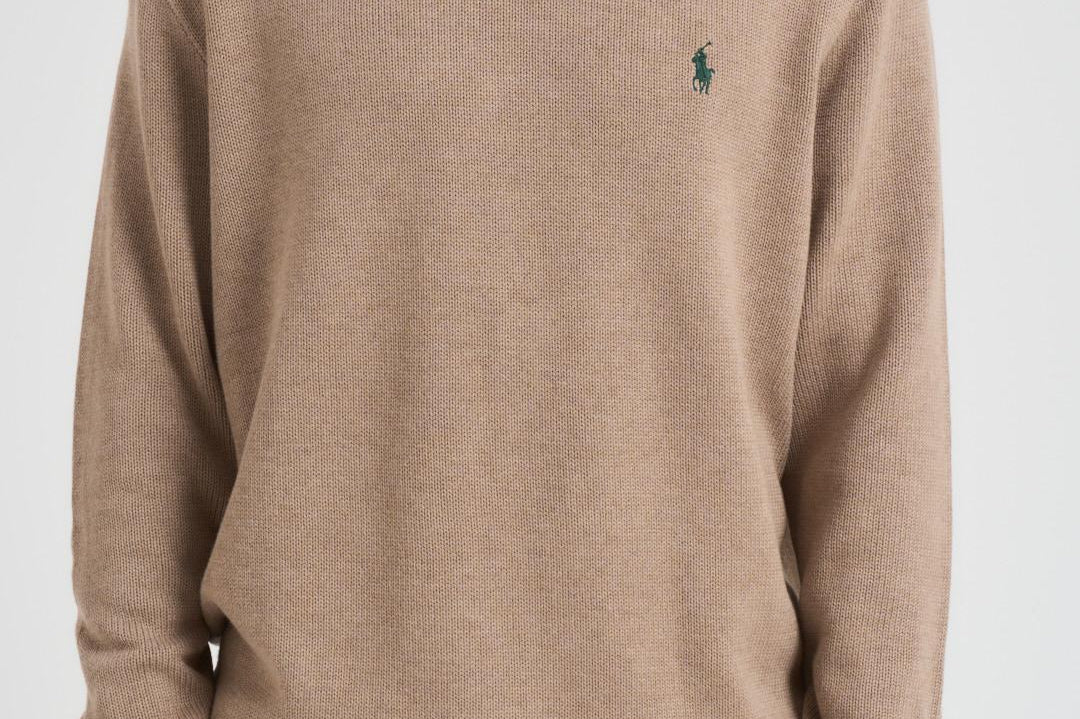 Maglia uomo in cotone beige 710810846 036 RALPH LAUREN 