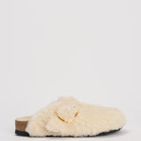 Scarpa donna Boston Big Buckle Sheraling Mule bianca 1025664 EGG SHELL BIRKENSTOCK 