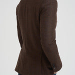 Giacca uomo doppiopetto in check marrone G751MF 408157F SANTANIELLO 