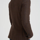 Giacca uomo doppiopetto in check marrone G751MF 408157F SANTANIELLO 