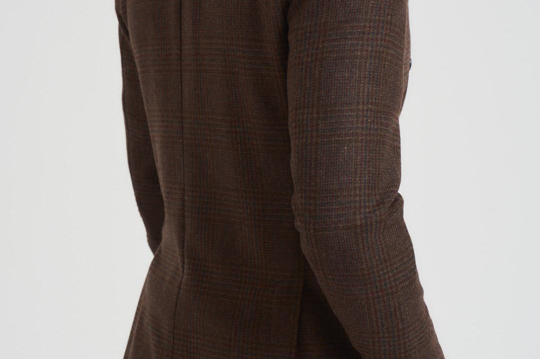 Giacca uomo doppiopetto in check marrone G751MF 408157F SANTANIELLO 