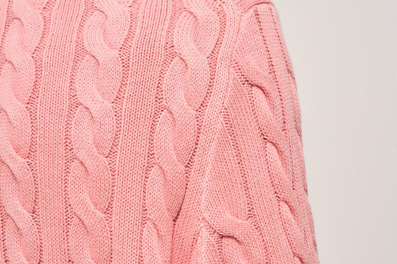 Maglia uomo a treccia rosa 710965867 004 RALPH LAUREN 
