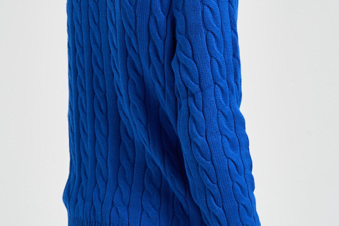 Maglia uomo a trecce blu royal 710775885 537 RALPH LAUREN 