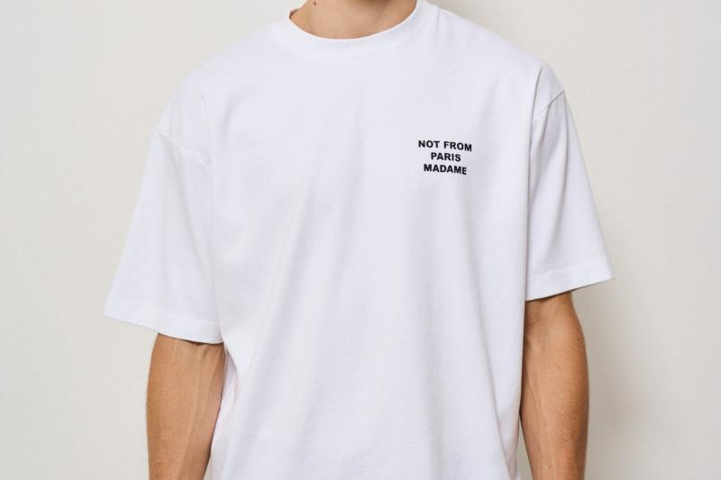 T-shirt uomo girocollo bianca TS203 CO0002OPW DROLE DE MONSIEUR 
