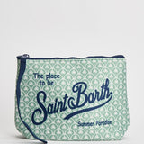 Pochette donna Aline in fantasia floreale verde salvia ALINE 00990L MC2 SAINT BARTH 