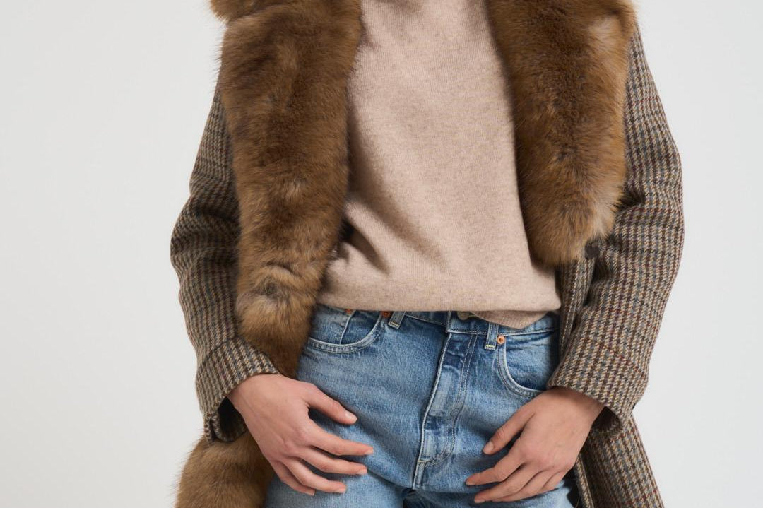 Cappotto donna lungo pied de poule multicolor S1142 2257227 BAZAR DELUXE 