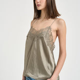 Top donna satinato verde oliva NEWIN OLIVEGREEN IRO 